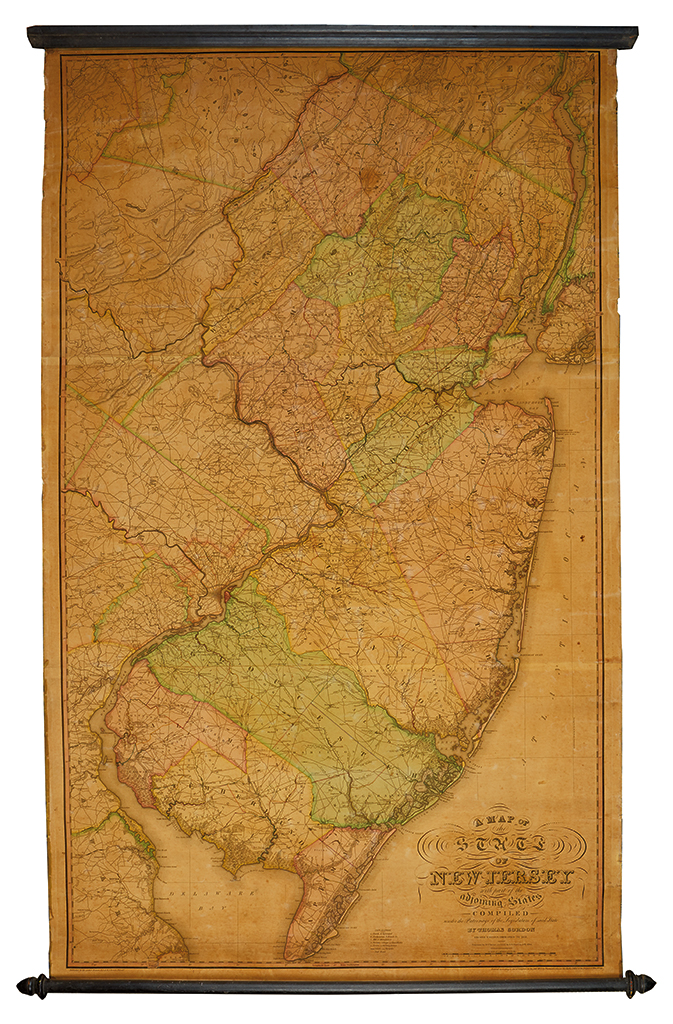 (NEW JERSEY.) Gordon, Thomas. A Map of the State of New Jersey with part of the adjoining States.